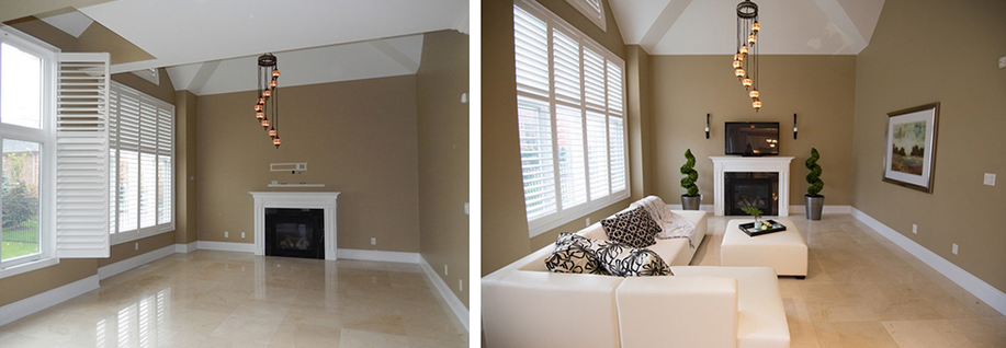 An example of a staged vacant property, before and after (courtesy Kit Lee.)