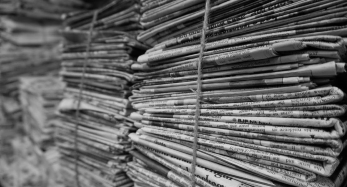 Newspapers bundled