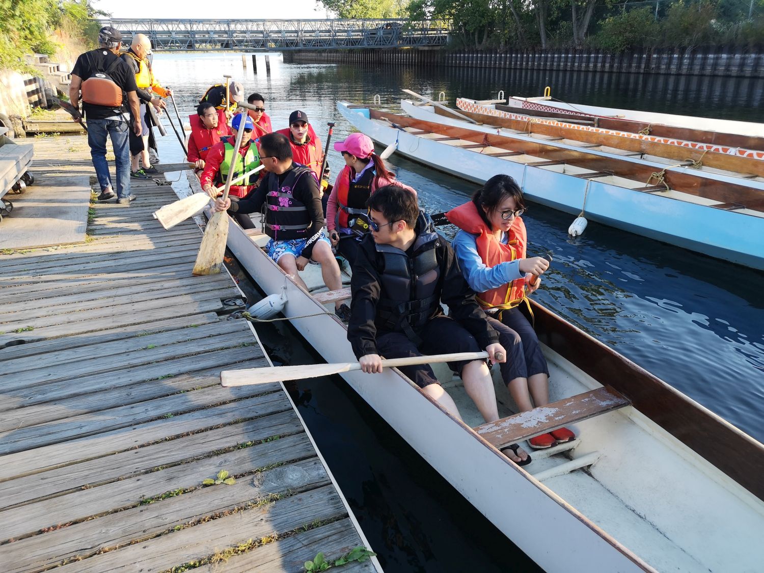Living Realty’s official dragon boat race team enter their boat for the first time